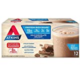 Shake riche en protéines sans gluten d'Atkins, Délice de chocolat au lait, compatible Keto, 12 unités