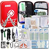 Monoki First Aid Kit Survival Kit, 241Pcs Upgraded Outdoor Emergency Survival Kit Gear - Medical Supplies Trauma Bag Safety First Aid Kit for Home Office Car Boat Camping Randonnée Chasse Aventures