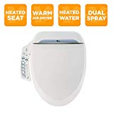 Siège de toilette pour bidet Bio Bidet Ultimate BB-600 Advanced, blanc allongé. Installation facile de bricolage, caractéristiques de luxe du panneau latéral, siège chauffant réglable et eau. La buse double a un lavage postérieur et féminin