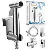 Abedoe Kit de pulvérisateur de toilette bidet à main à la main Laveuse de couches en tissu Pulvérisateur de douche portable Pulvérisateur en acier inoxydable pour l'hygiène personnelle