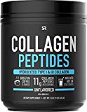 Poudre de peptides de collagène | Certifié sans OGM, certifié paléo et sans gluten - sans saveur (pot de 16 oz)